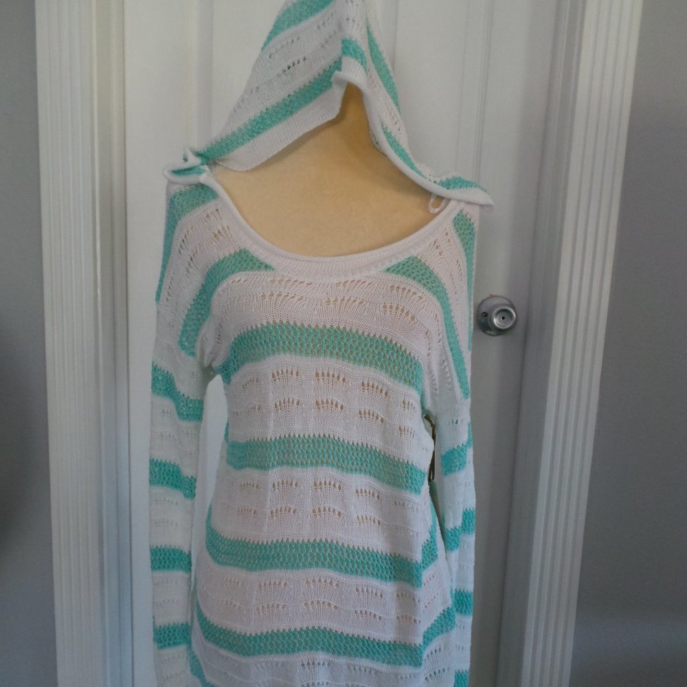 St Tropez Mint Stripe Pullover Shirt Knit Tunic